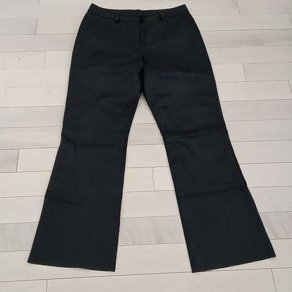 Vakko Sport Women's Black Lined Leather Pants - Picture 1 of 3